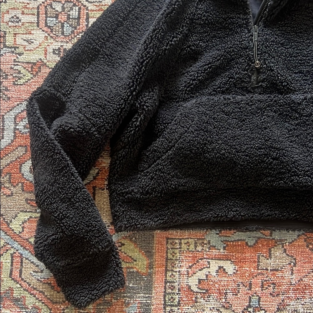 NWOT! Lululemon Teddy Black Fleece Scuba 1/2 zip Hoodie Pullover Jacket xs s - Picture 8 of 8